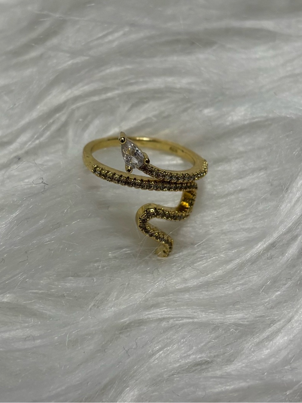Adornia Made With Swarovski Crystal Snake Wrap Ring